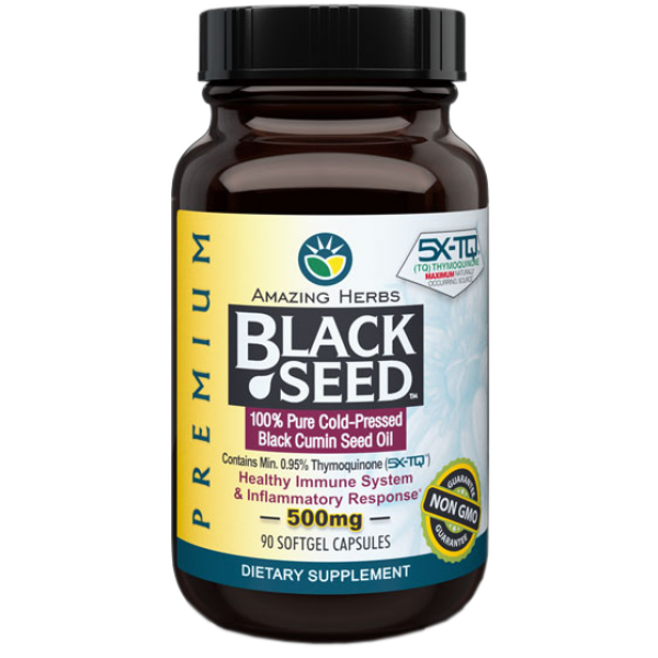 Amazing Herbs Black Seed Oil 500mg 90 Softgels