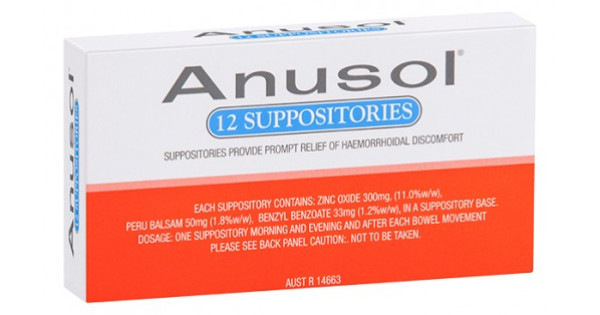 Anusol Haemorrhoid 12 Suppositories - Birkenhead Health Plus