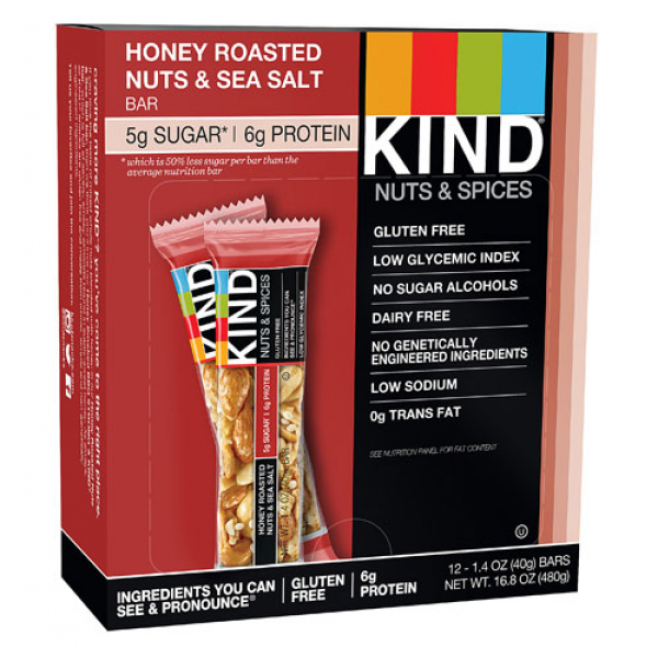 Be Kind Nut Bars Honey Roasted Nuts & Sea Salt 40g 12 Pk