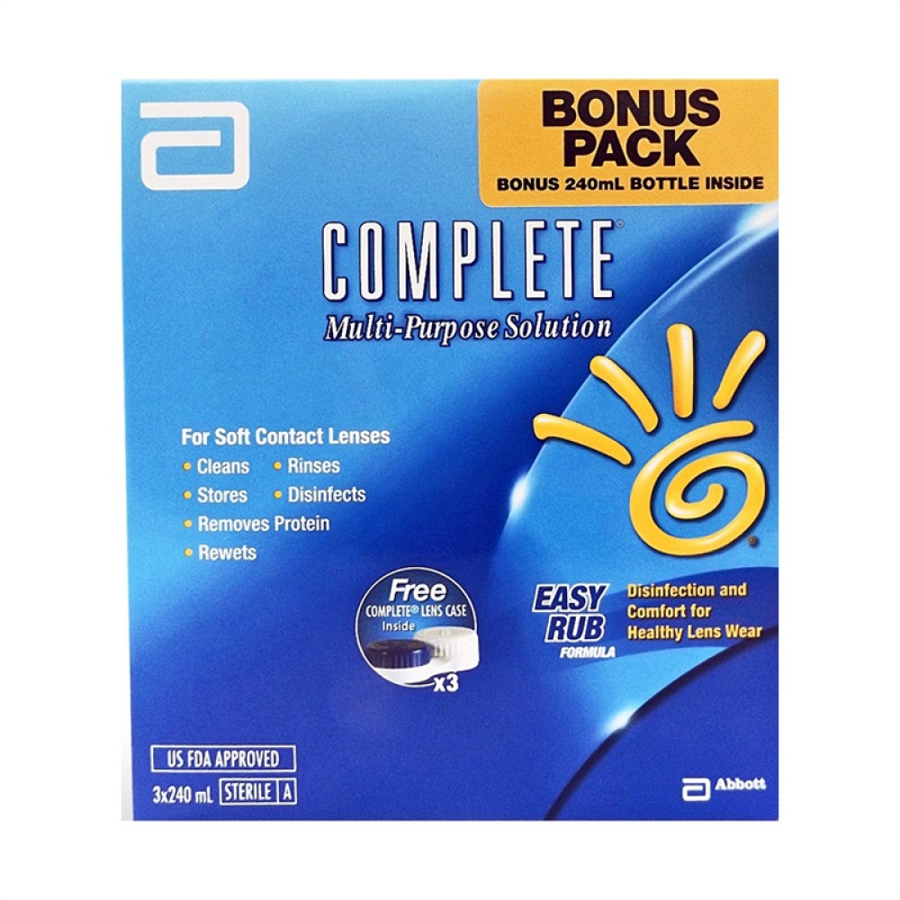 Complete Contact Lens Solution 3x240ml Birkenhead Health