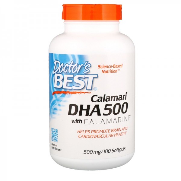 Doctor's Best DHA 500 from Calamari 500mg 180 Softgels