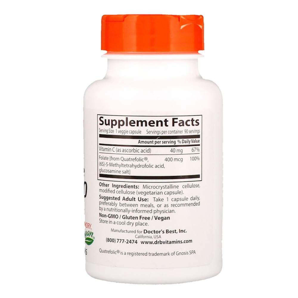 Doctor's Best Fully Active Folate 400mcg 90 Capsules - Birkenhead ...