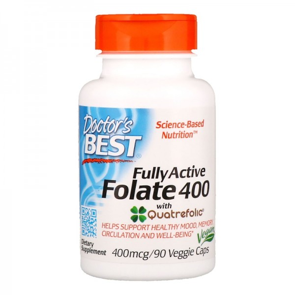 Doctor's Best Fully Active Folate 400mcg 90 Capsules