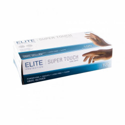 Elite Vinyl Gloves Latex Free Powder Free Clear Medium Size 100s