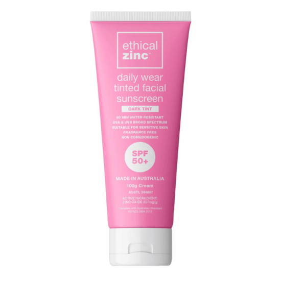 Ethical Zinc Daily Wear Dark Tint Facial Sunscreen SPF50 100g