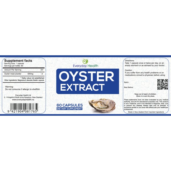 Everyday Health Oyster Extract 60 Capsules
