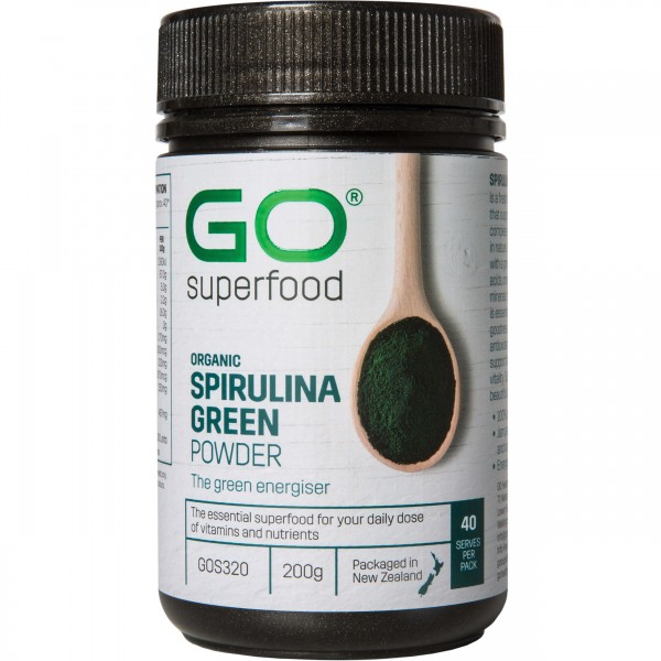 GO Healthy GO Superfood Organic Spirulina Green Powder 200g