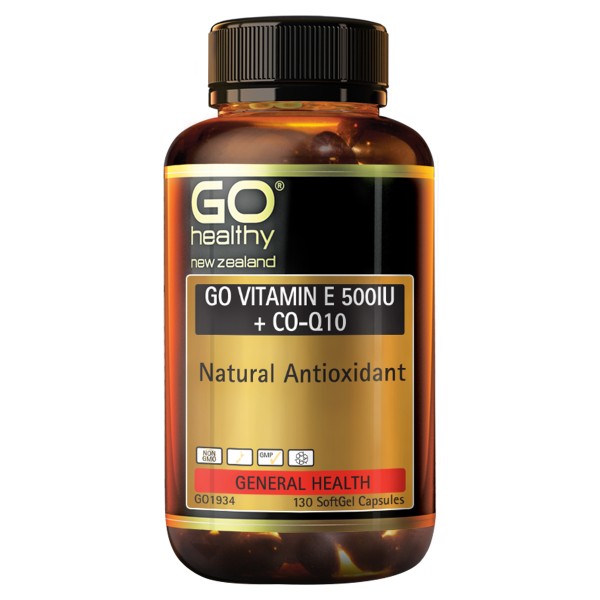 GO Healthy GO Vitamin E 500IU + Co-Q10 130 Capsules