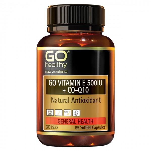 GO Healthy GO Vitamin E 500IU + Co-Q10 65 Capsules