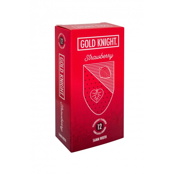 Gold Knight Condoms Strawberry Flavoured 56mm Width