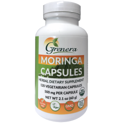 Grenera Moringa Organic 500mg 120 Capsules