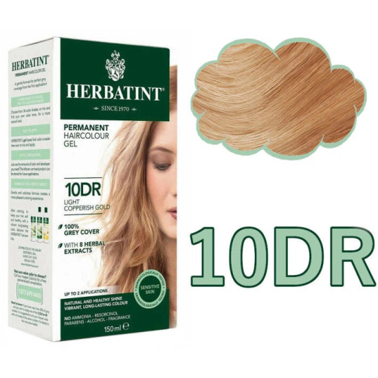 Herbatint 10DR Light Copperish Gold Permanent Haircolour Gel 170ml