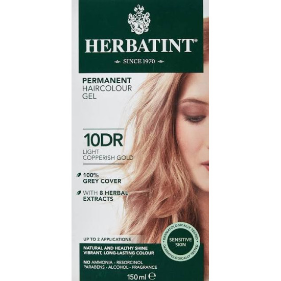 Herbatint 10DR Light Copperish Gold Permanent Haircolour Gel 170ml