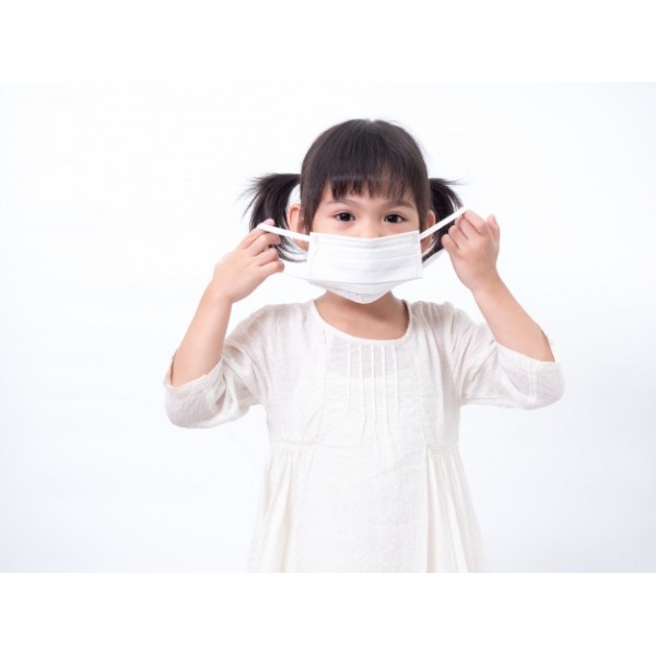 Kids White Surgical Face Mask Single