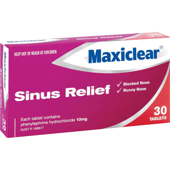 Maxiclear Sinus Relief 30 Tablets Birkenhead Health Plus Maxiclear Sinus Relief 30 Tablets Birkenhead Health Plus