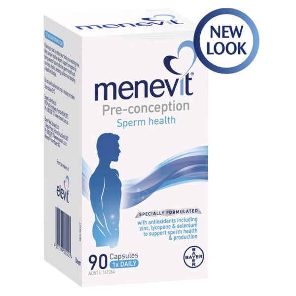 Menevit Pre-conception Sperm Health Male Fertility 90 Capsules