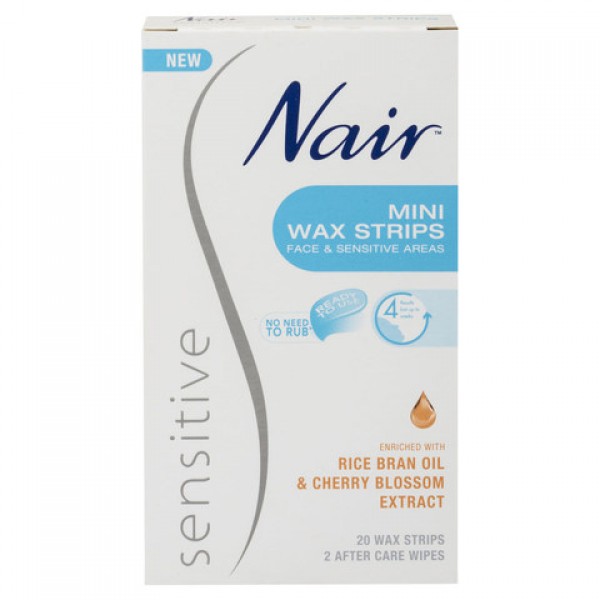 Nair Sensitive Wax Strips Mini 20PK