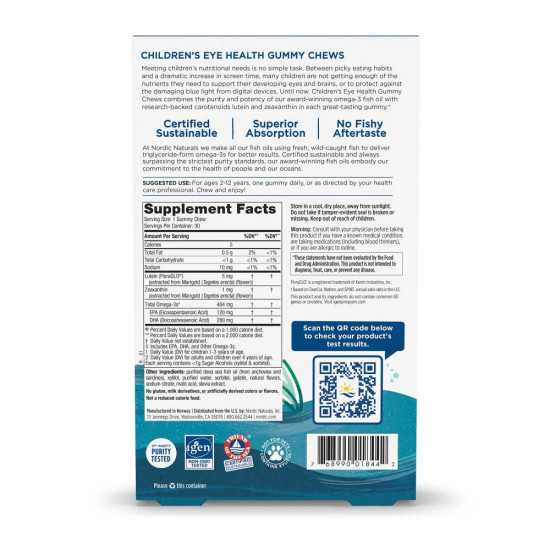 Nordic Naturals Children's Eye Health Gummies - Strawberry Lemonade