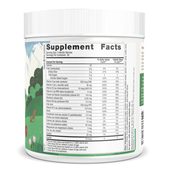 Nordic Naturals Nordic Berries Multivitamin Cherry Berry 120 Gummies - Award Winner Kids' Gummies