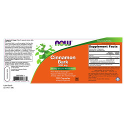 Now Foods Cinnamon Bark 600mg 120 Capsules
