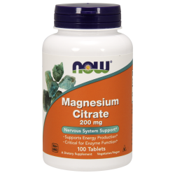 Now Foods Magnesium Citrate 200mg 100 Tablets