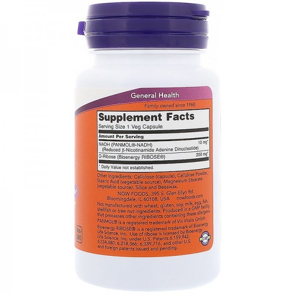 Now Foods NADH 10mg 60 Capsules