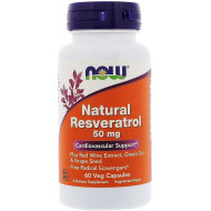 Now Foods Natural Resveratrol 50mg 60 Capsules