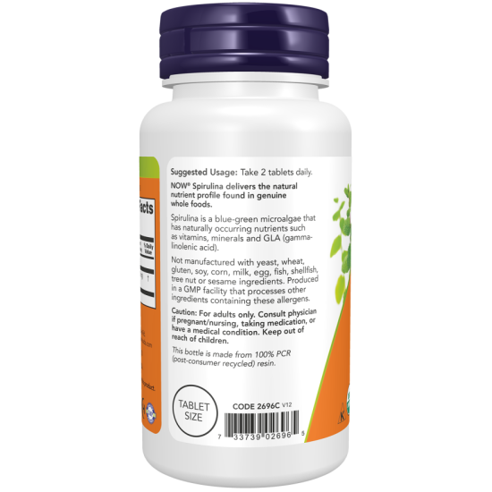 Now Foods Spirulina Organic 500mg 200 Tablets