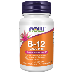 Now Foods Vitamin B12 Cyanocobalamin 1000mcg 100 Lozenges