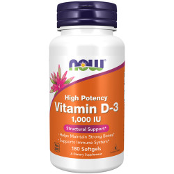 Now Foods Vitamin D3 1000IU 180 Softgels