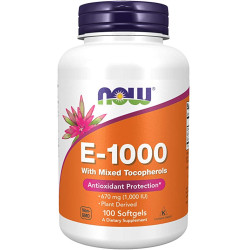 Now Foods Vitamin E-1000 Natural 100 Softgels