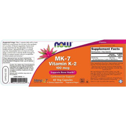 Now Foods Vitamin K2 MK7 100mcg 60 Capsules