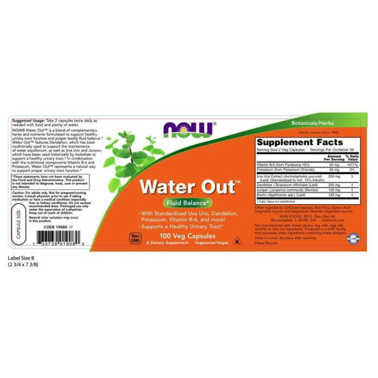 Now Foods Water Out Herbal Diuretic 100 Capsules Now Foods Water Out Herbal Diuretic 100 Capsules