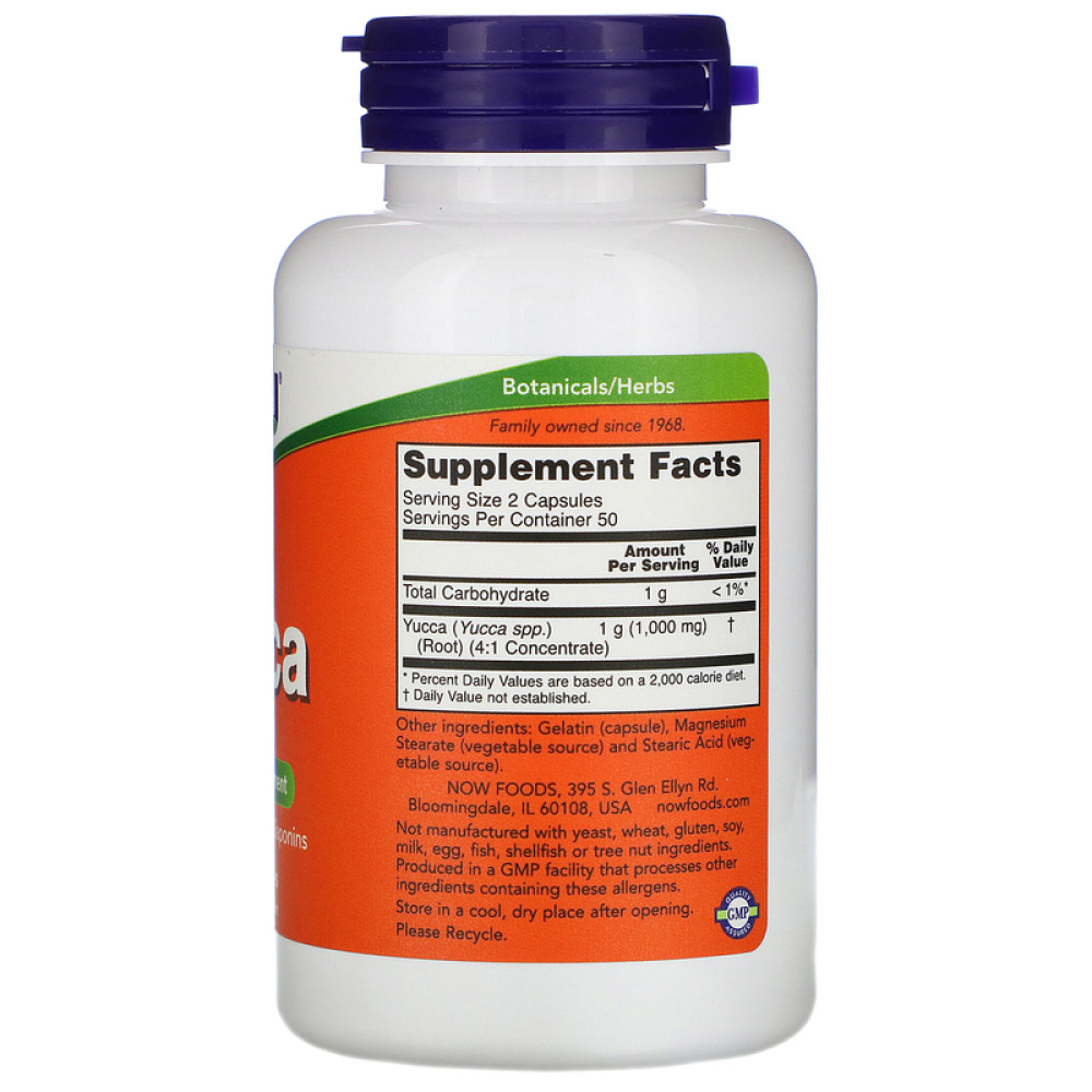 Yucca Plus Now Foods Yucca 500mg 100 Capsules - Birkenhead Health Plus