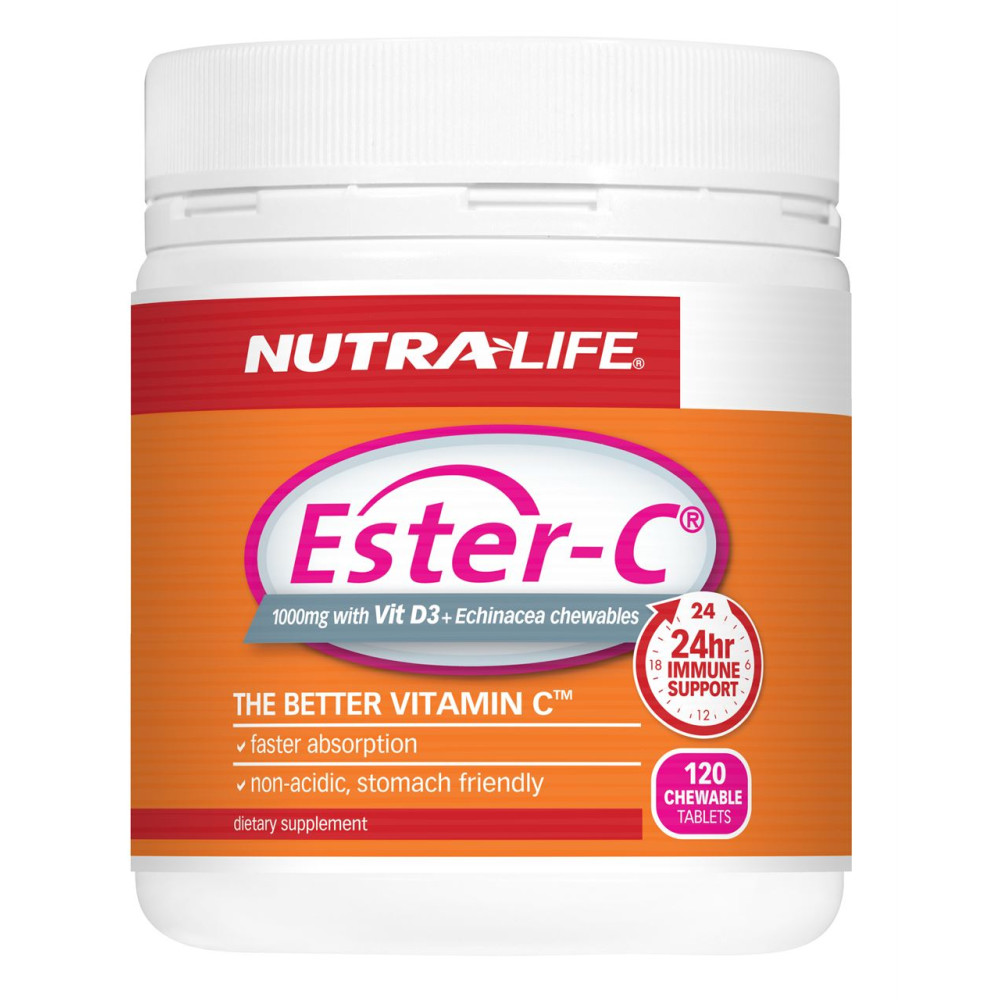 Nutralife Ester C 1000mg with Vitamin D3 + Echinacea chewables