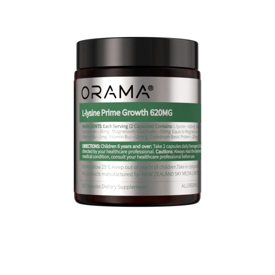 ORAMA L-Lysine Prime Growth 620mg 60 Capsules - Promotes Height Growth