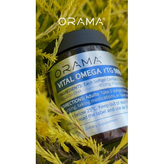 ORAMA VITAL OMEGA rTG 96% PLUS 60 Soft Capsules - Premium Fish Oil