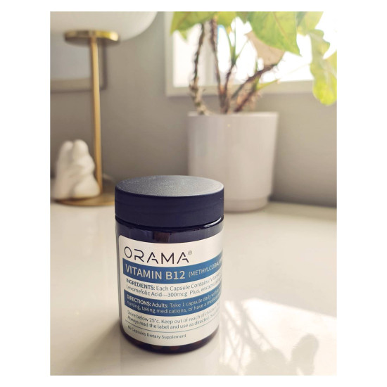 ORAMA Vitamin B12 Methylcobalamin 5000mcg 60 Capsules - Premium & High Potency Formula