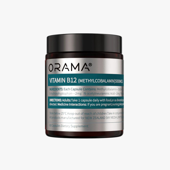 ORAMA Vitamin B12 Methylcobalamin 5000mcg 60 Capsules - Premium & High Potency Formula