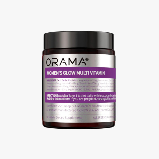 ORAMA Women's Glow Multi Vitamin 60 Tablets - Small Tablet HUGE Glow