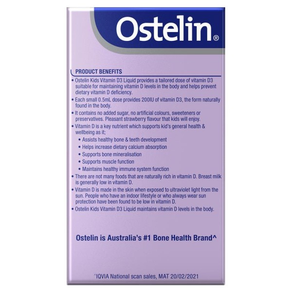 Ostelin Kids Vitamin D3 Liquid 20ml