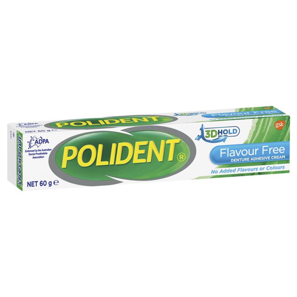 Polident Denture Adhesive Cream Flavour Free 60g Birkenhead