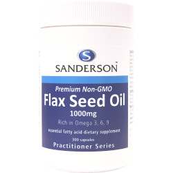Sanderson Premium Organic Flax Seed Oil 1000mg 300 Capsules