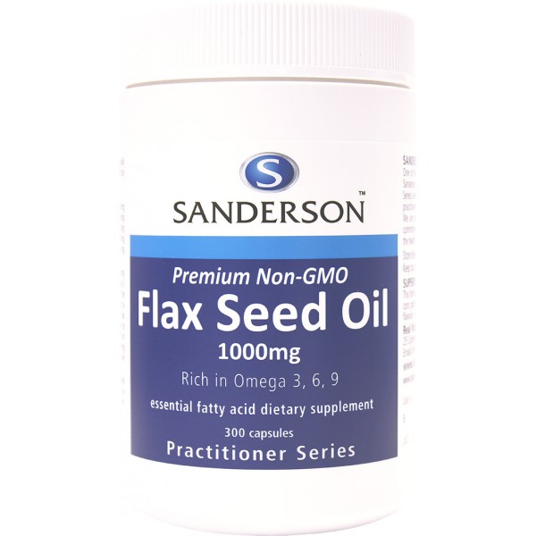 Sanderson Premium Organic Flax Seed Oil 1000mg 300 Capsules