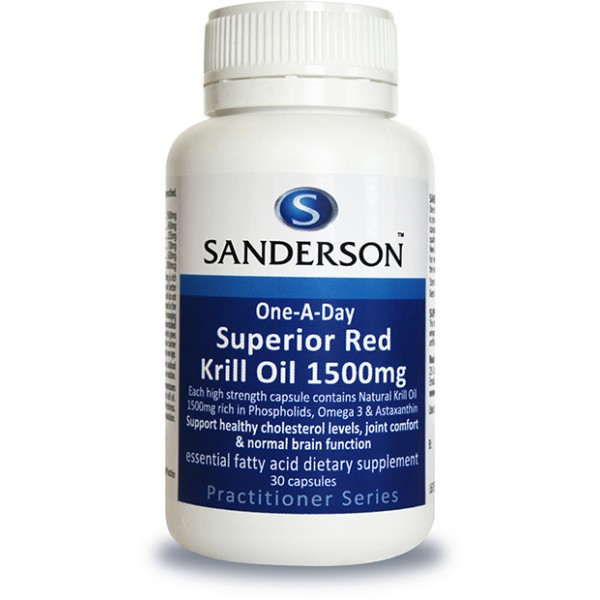 Sanderson Superior Red Krill Oil 1500mg 30 Capsules