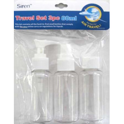 Siren Travel Bottles 80ml 3 Pieces