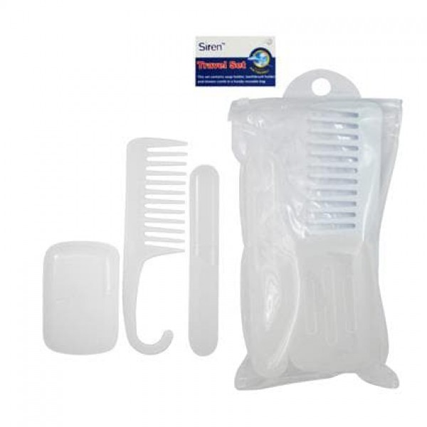 Siren Travel Set With Comb, Soap Holder & Toothbrush Holder