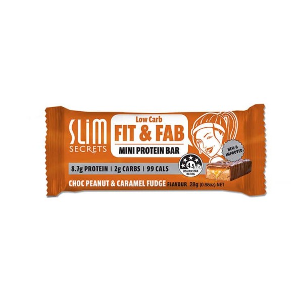 Slim Secrets Choc Peanut Caramel Fudge Mini Protein Bar 28g