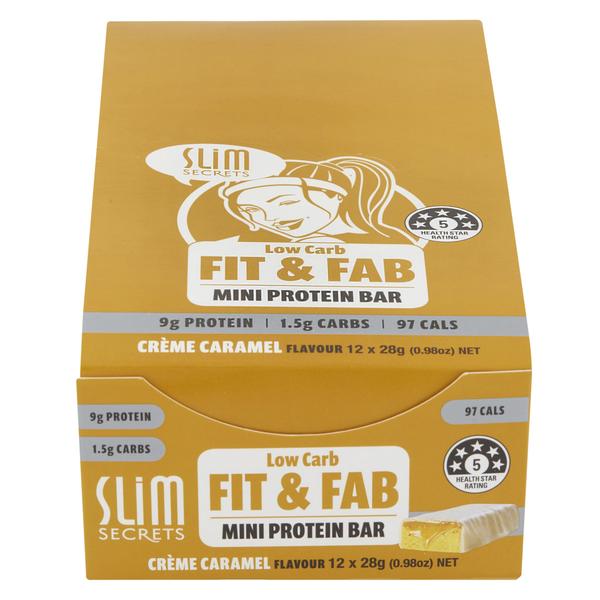Slim Secrets Creme Caramel Mini Protein Bar 28g 12 Pack