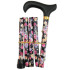 Surgical Basics Folding Walking Stick Spring Floral